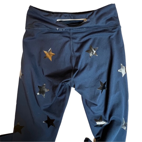 Jessica Simpson Navy Blue and Black Star Leggings that Glitter Women’s Medium - Picture 7 of 16